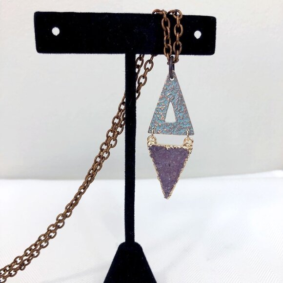 𝅺DRUZY Stone and Gold Plated Necklace - Picture 1 of 5